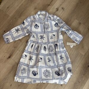 Calypso St. Barth Nautical dress Large Dress NWT